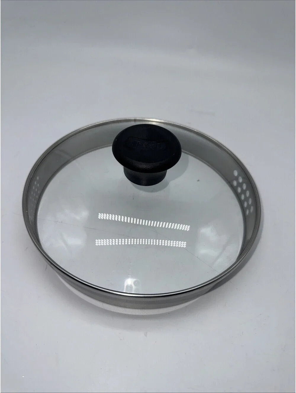 T-Fal Replacement Lid Vented Strainer Glass 8 Inch Outer Diameter, 7 3/4 Inner